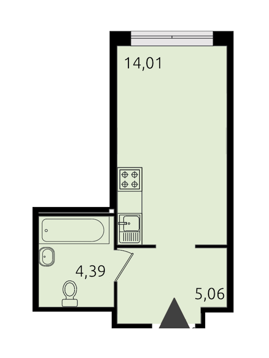 Квартира студия 23.91 м², 19/21 эт., ЖК «Новые горизонты 2»
